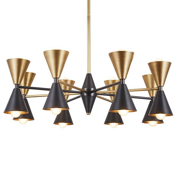 Люстра CAIRO CHANDELIER BLACK AND GOLD | 16 плафонов