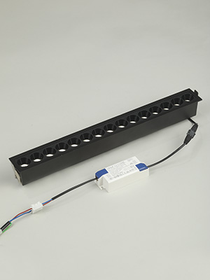 Встраиваемый черный LED светильник с драйвером, 30Вт, 4000К,  24°, 2235лм