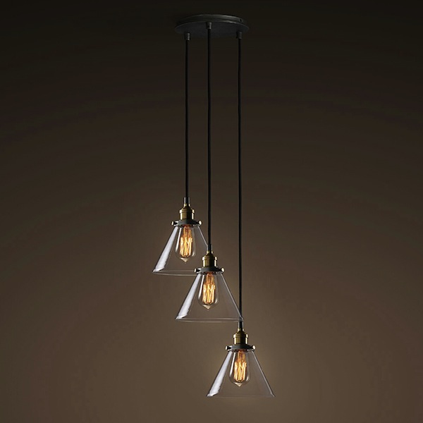 Подвесной светильник Loft Clear Glass Wide Cloche 3 Loft Concept 40.206.GL.BL.T1B
