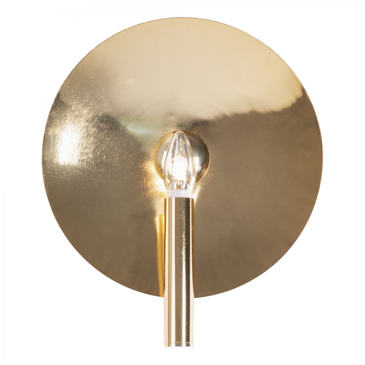 Бра Gold Round Backing Exposed Bulb Sconce 44.383 Loft-Concept