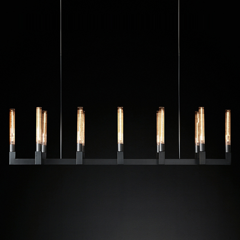 Люстра RH CANELLE Linear Chandelier 12 Modern Black