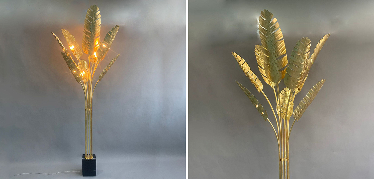 Торшер Gold Palm Leaves Floor Lamp Loft-Concept 41.481