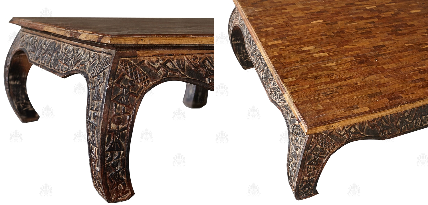 Кофейный стол из массива тропического дерева Aalia Grey mango Coffee Table 17.409