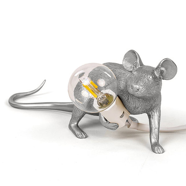 SLT Big Mouse Lamp #3 Silver H16 Настольная Лампа Мышь