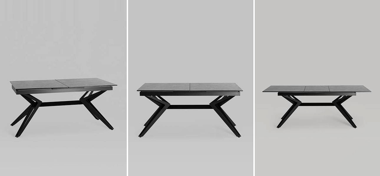 Обеденный стол Akseldor Ceramics раскладной черный Loft Concept 16.242-4