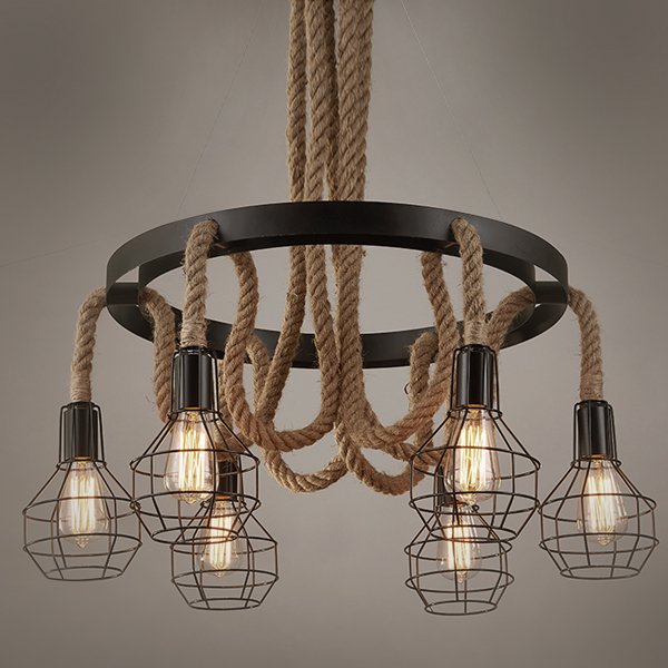 Люстра Loft Rope Chandelier cage VI | диаметр 90 см