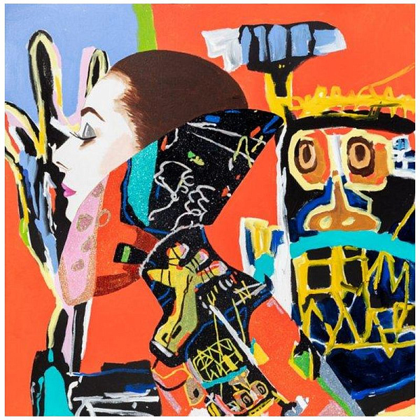 Картина She Dreamed of Basquiat in Orange Loft Concept 80.420-1