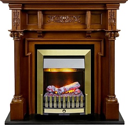 Каминокомплект Oxford - Орех с очагом Danville Antique Brass FB2