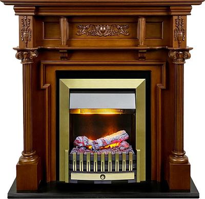 Каминокомплект Oxford - Орех с очагом Danville Antique Brass FB2