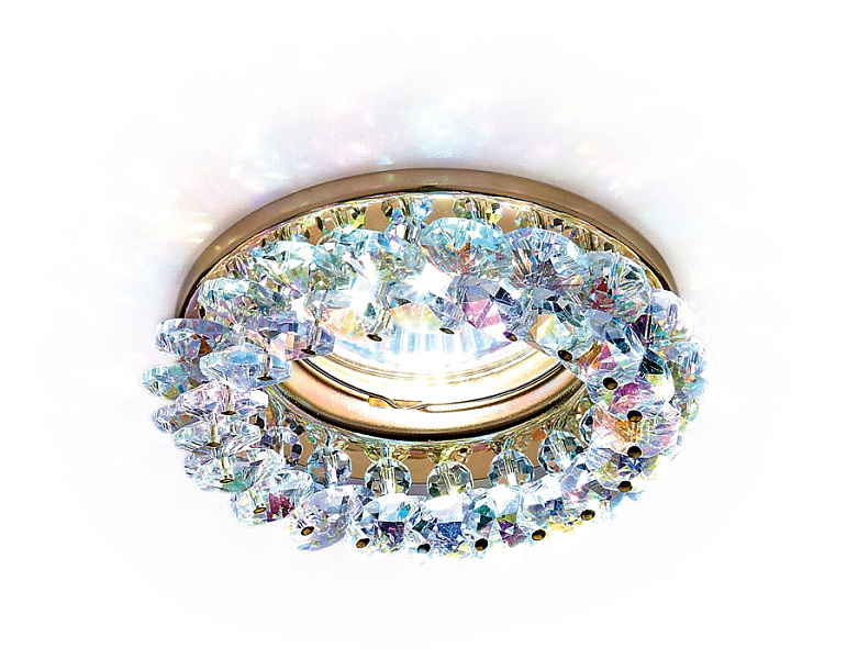 Встраиваемый точечный светильник MR16 с хрусталем Ambrella Light K206 MULTI/G