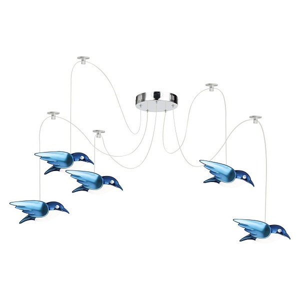 Люстра потолочная Globo 56671-5H, матовый никель, LED, 5x6W