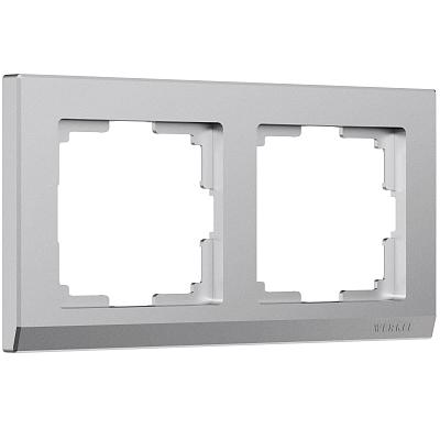 Рамка на 2 поста Stark (серебряный матовый) Werkel W0021865