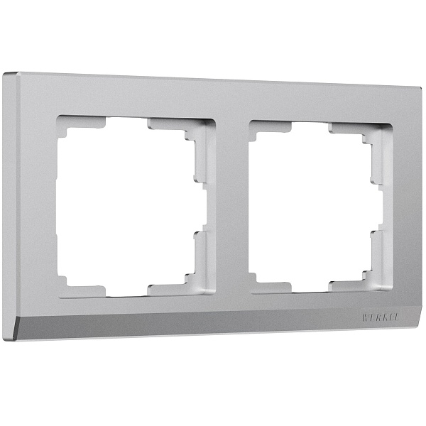 Рамка на 2 поста Stark (серебряный матовый) Werkel W0021865
