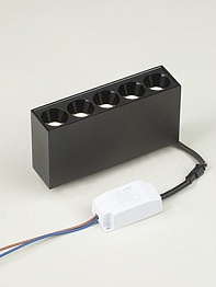 Накладной черный LED светильник с драйвером, 10Вт, 4000К,  36°, 765лм