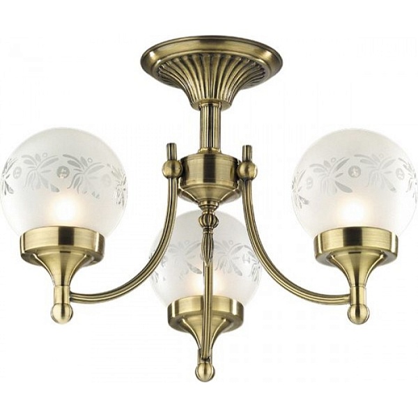 141-03-53 - Люстра потолочная N-Light, 3 плафона, бронза, белый