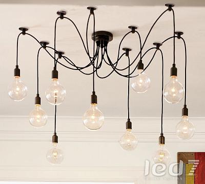 Светильник Loft Industry Edison, черный: плафоны N=10 (n-кол-во плафонов)