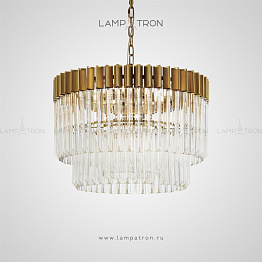 Двухъярусная люстра с бронзовым ободом и стеклянными подвесками ELMAR