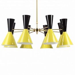 Люстра CAIRO Chandelier 8 Armblack black and yellow