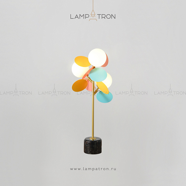 Настольная лампа с шарообразным матовыми плафонами и декоративными дисками MATISSE TAB