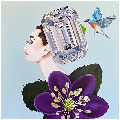 Картина Audrey with Diamond Headdress and Purple Blossoms Dress Loft Concept 80.307-1