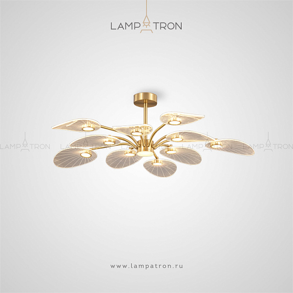 Серия потолочных светодиодных люстр с круглыми плафонами внутри прозрачных лепестков Lampatron SEVERA CH