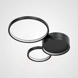 Потолочная люстра в виде колец Twine 3 Rings Black Chandelux CHDL-10877