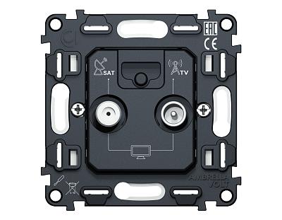 Механизм розетки TV оконечной + SAT 5-862MHz 3.5dB/950-2150MHz 3.8dB QUANT VM217