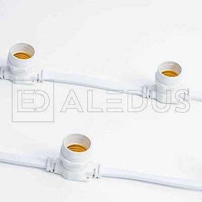 Белт лайт ALEDUS бухта 50 м, белый провод, ПВХ, шаг 40 см, Е27 BC-WP-10M-20
