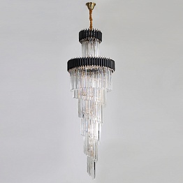 Люстра Empire Large Cascading Chandelier Black Rectangular Crystal | D 65 * H 200 см