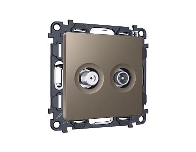 Комплект механизма розетки TV оконечной + SAT 5-862MHz 3.5dB/950-2150MHz Ambrella Volt ALFA MA643310