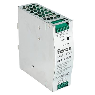 Трансформатор электронный на DIN-рейку 120W 24V 40*125.2*113.5мм IP20, LB008