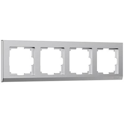 Рамка на 4 поста Stark (серебряный матовый) Werkel W0041865