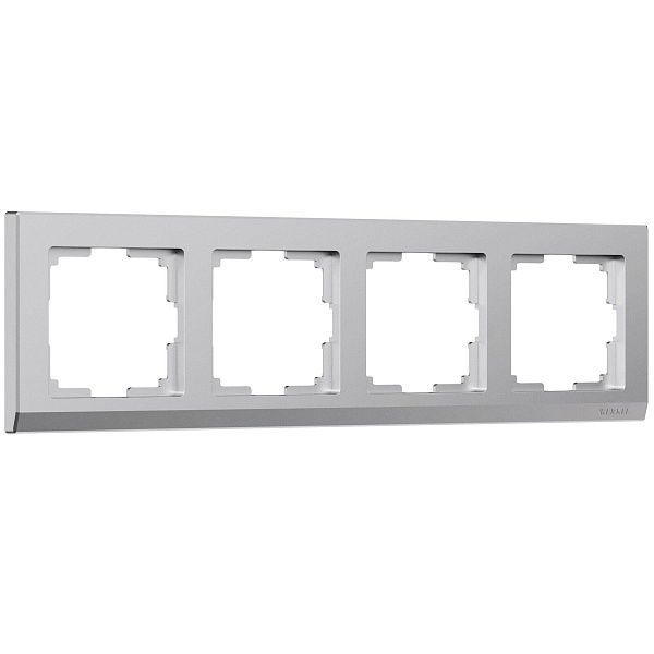 Рамка на 4 поста Stark (серебряный матовый) Werkel W0041865