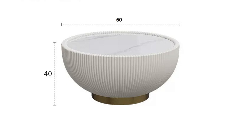 Дизайнерский журнальный столик Амазон Хоум Marble Wood White D60 AMG007701