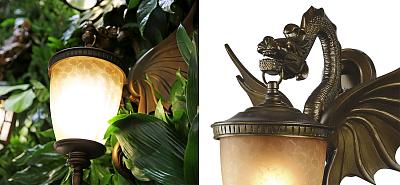 Золотисто-коричневый уличный светильник с фигурой дракона ANIMAL LANTERN Loft-Concept 44.2601-3