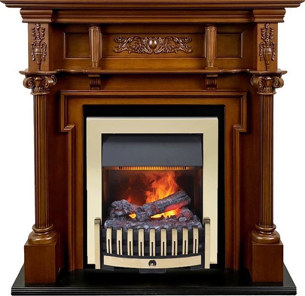 Каминокомплект Oxford - Орех с очагом Danville Brass FB2