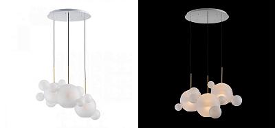 Светодиодный светильник Giopato & Coombes Bollr Bubble Chandelier Circle матовое белое стекло 3 плафона Loft-Concept 40.5855-3