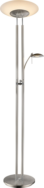 Торшер GLOBO 58002, никель, хром, LED, 1x45W, 1x5W