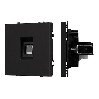 Механизм телефонной розетки Arlight SCT-NOBE-MTL1-SFPL-BK (RJ-11, 4C) (Черный оникс) 054301