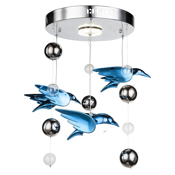 Люстра потолочная Globo 56671-4D, матовый никель, LED, 3x6W