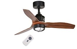 Люстра вентилятор Mini Just Fan Wood 1L Faro Barcelona 33425-10FAR