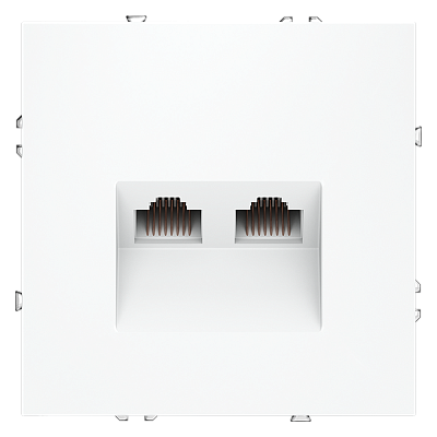 Розетка компьютерная встраиваемая VOLTUM S70 двойная RJ45+RJ45 кат.6 VLS060202