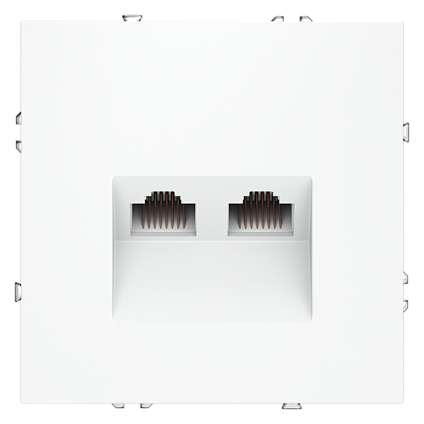 Розетка компьютерная встраиваемая VOLTUM S70 двойная RJ45+RJ45 кат.6 VLS060202