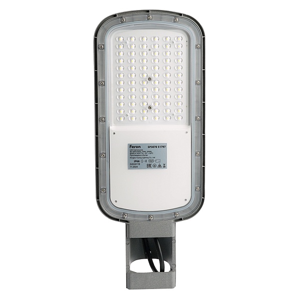 Светодиодный уличный консольный светильник Feron SP3070 50W 5000K AC90-300V, серый