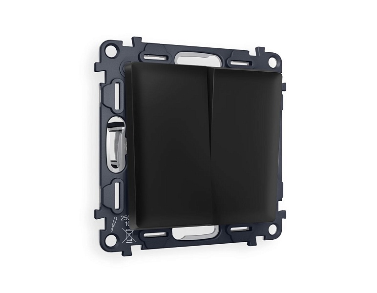 Комплект механизма 2-клавишного перекрестного выключателя Ambrella Volt ALFA MA803030