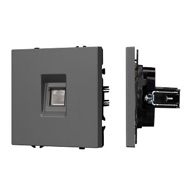 Механизм телефонной розетки Arlight SCT-NOBE-MTL1-SFPL-GR (RJ-11, 4C) (Серый базальт) 054303
