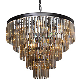 Люстра ODEON Amber GLASS 5-TIER Black Янтарное стекло D 80