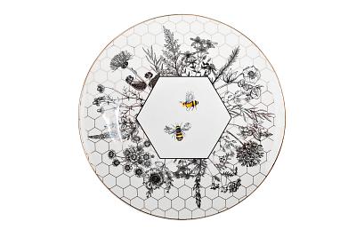 26FC-TAR-HONEYCOMB-20 Тарелка-купе "Пчёлки (Honeycomb)" 20см (2)