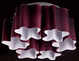 SL116.802.06 — Люстра потолочная ST Luce, 6 плафонов, красный, серебро