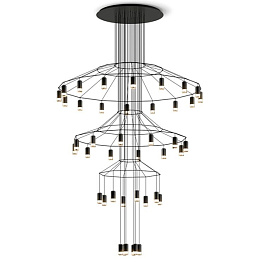 Люстра Vibia Wireflow Chandelier 0378 LED Suspension 42 lamp Loft Concept 40.1639.MT.BL.RU